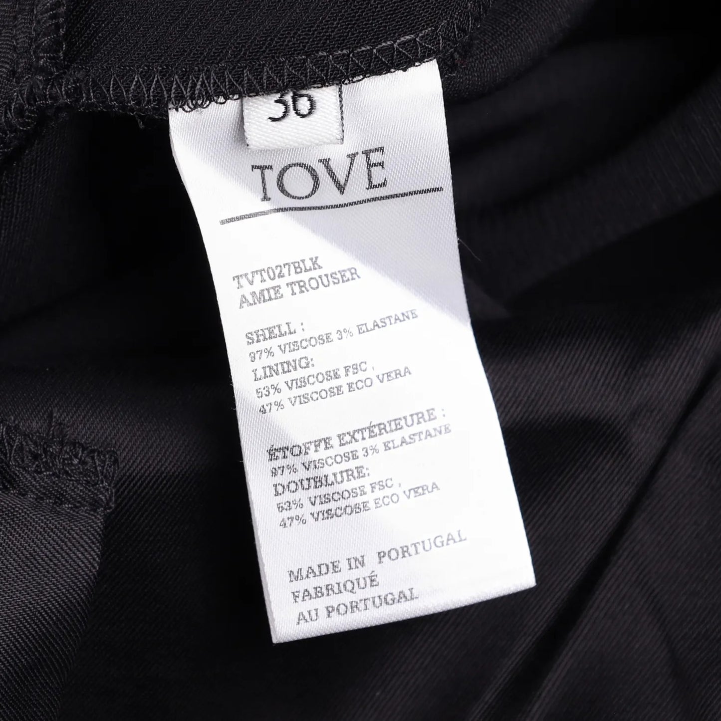 TOVE Womens Amie Tailored Trousers Slim Leg Black Pleated Flat Front 36 RRP 690 — View 8