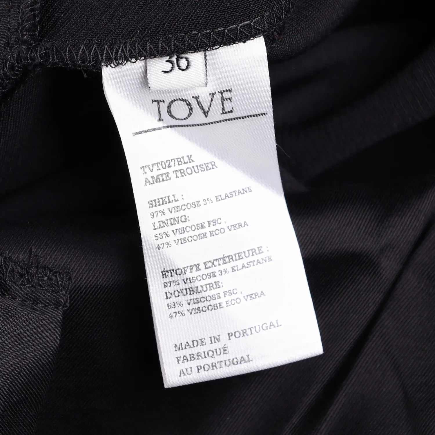 TOVE Womens Amie Tailored Trousers Slim Leg Black Pleated Flat Front 36 RRP 690 — View 8