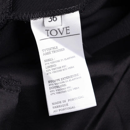 TOVE Womens Amie Tailored Trousers Slim Leg Black Pleated Flat Front 36 RRP 690 — View 8