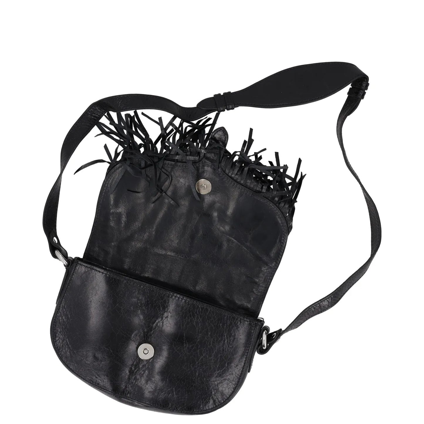 JUST CAVALLI Womens Crossbody Bag Black Leather Silver Buckle Size S RRP 300 — View 3