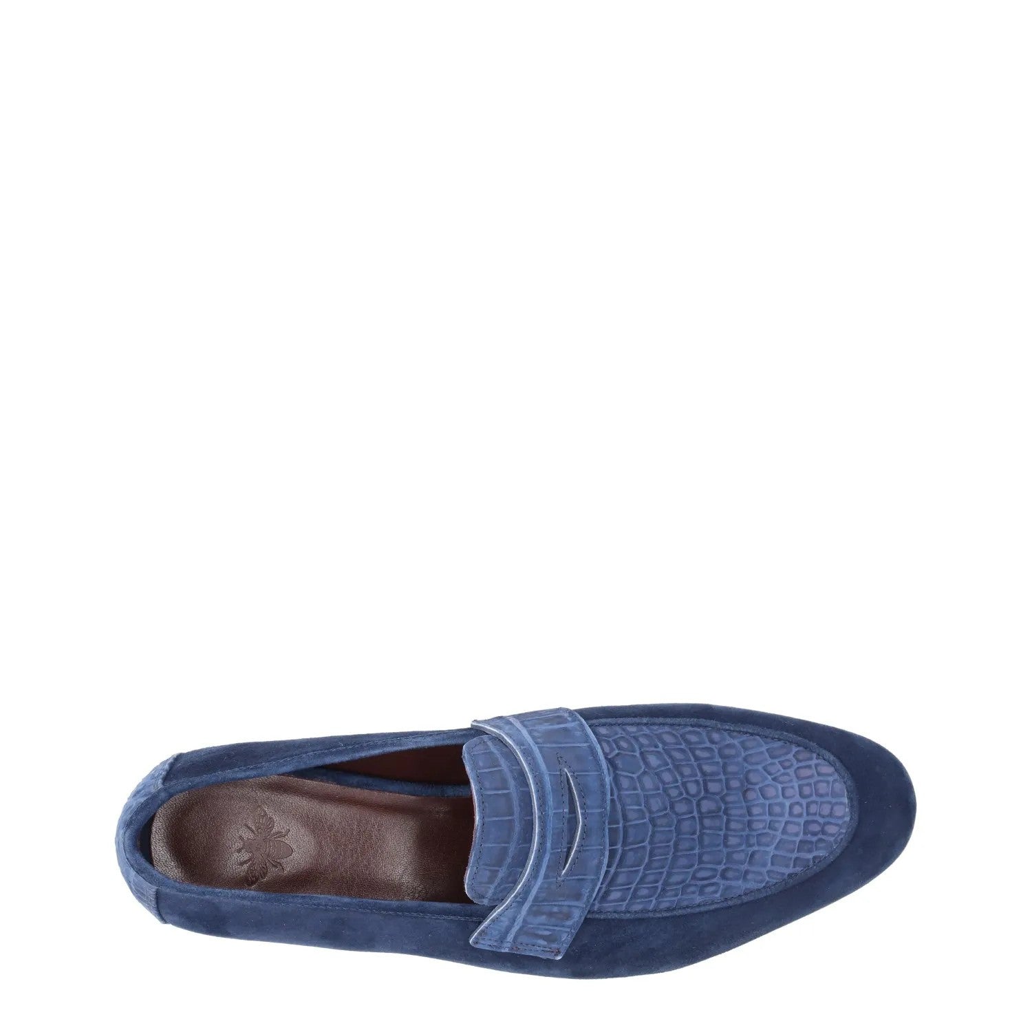 BOUGEOTTE Mens Slip On Loafers Suede Leather Almond Toe Blue UK 7 RRP 1955 — View 7