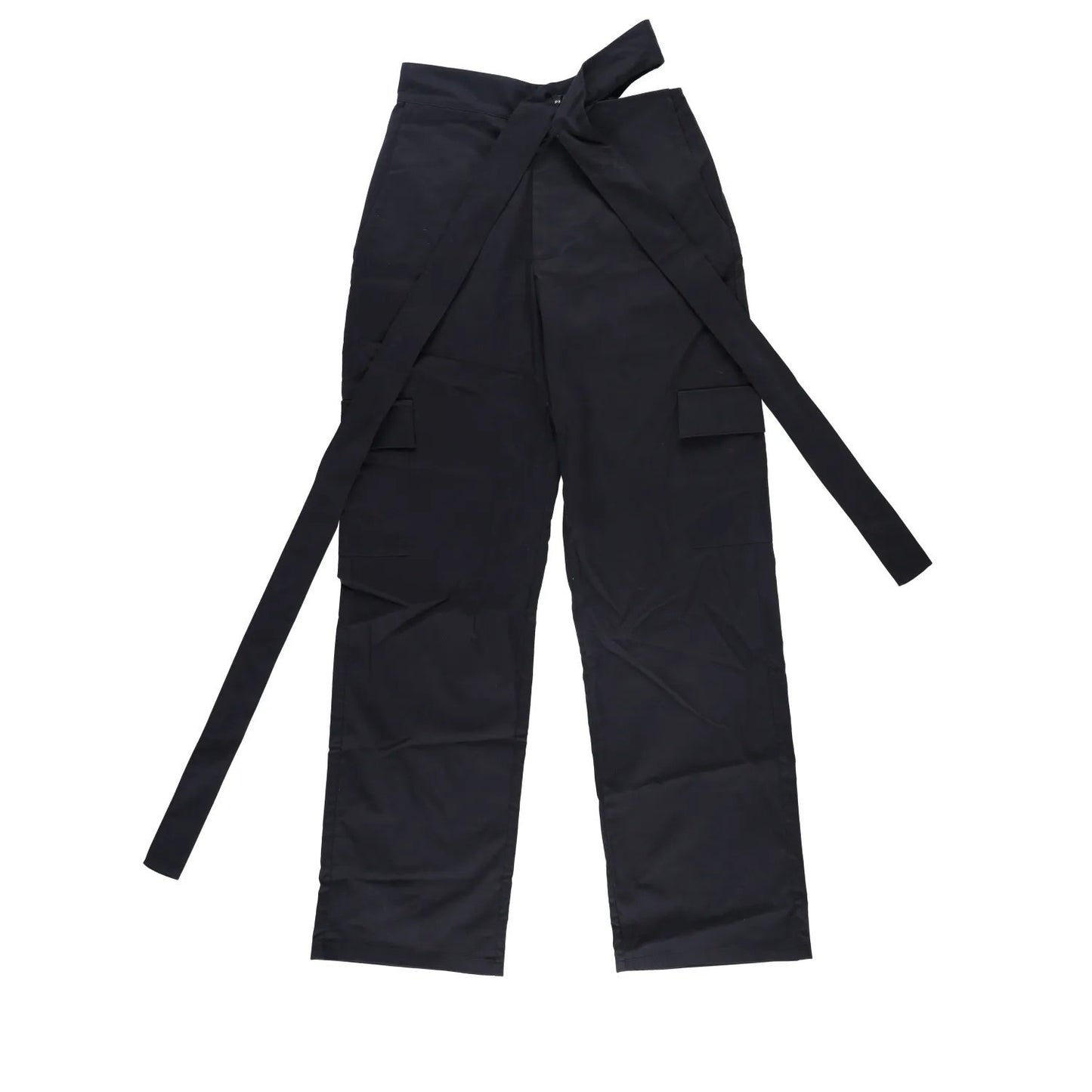 JADE CROPPER Womens Wrap Belt Cargo Trousers Black High Rise Wide Leg XS RRP 575 — View 2