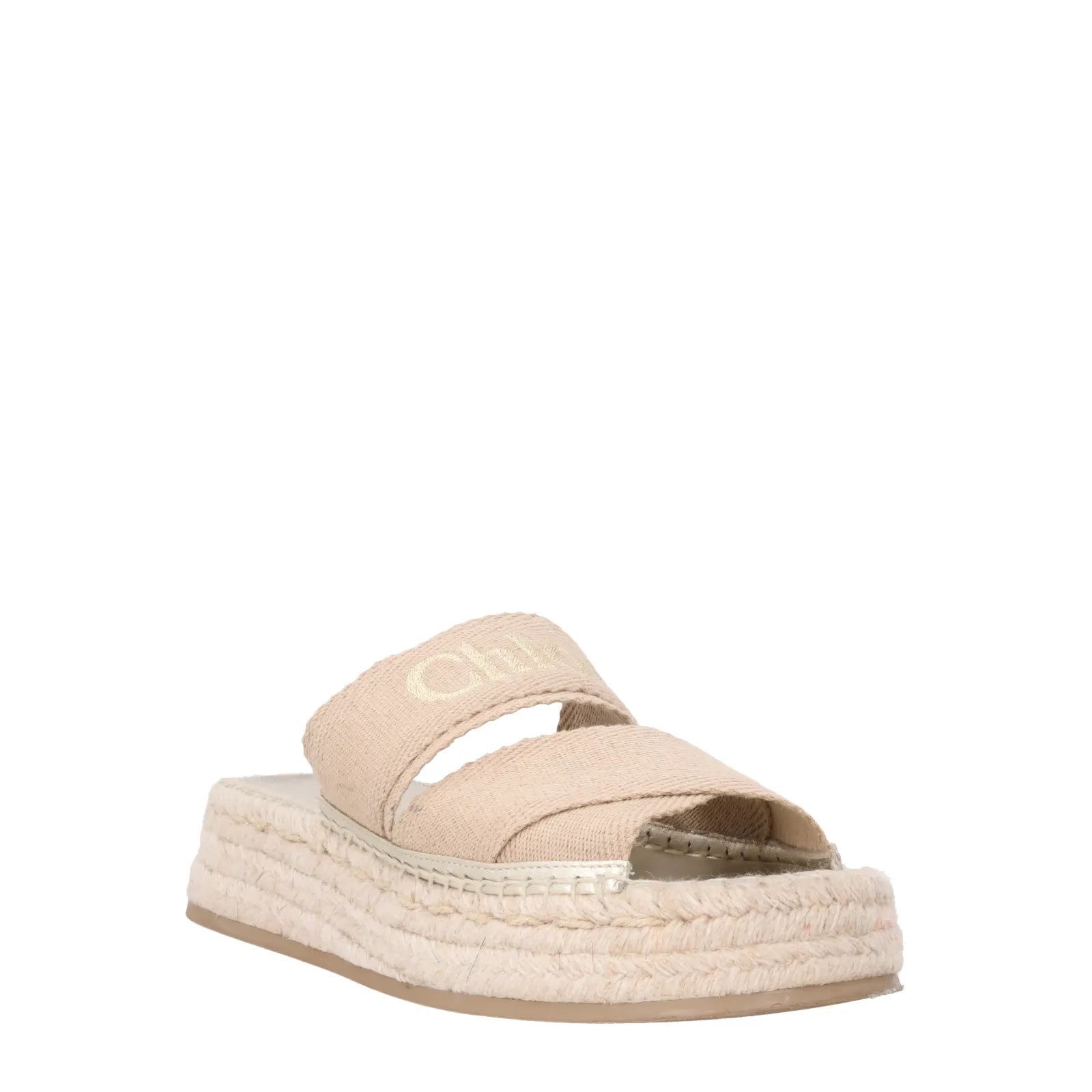 CHLOE Womens Mila Espadrille Flatform Slipper Beige Canvas Open Toe UK 5 RRP 462 — View 2