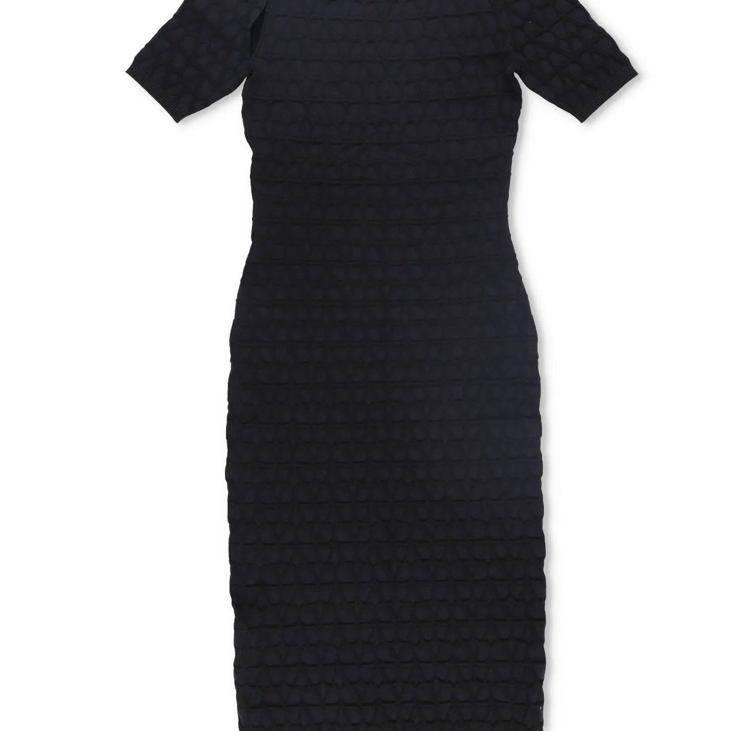 VALENTINO Womens Knit Midi Dress Black Round Neck Half Sleeve Large RRP 1850 — View 5
