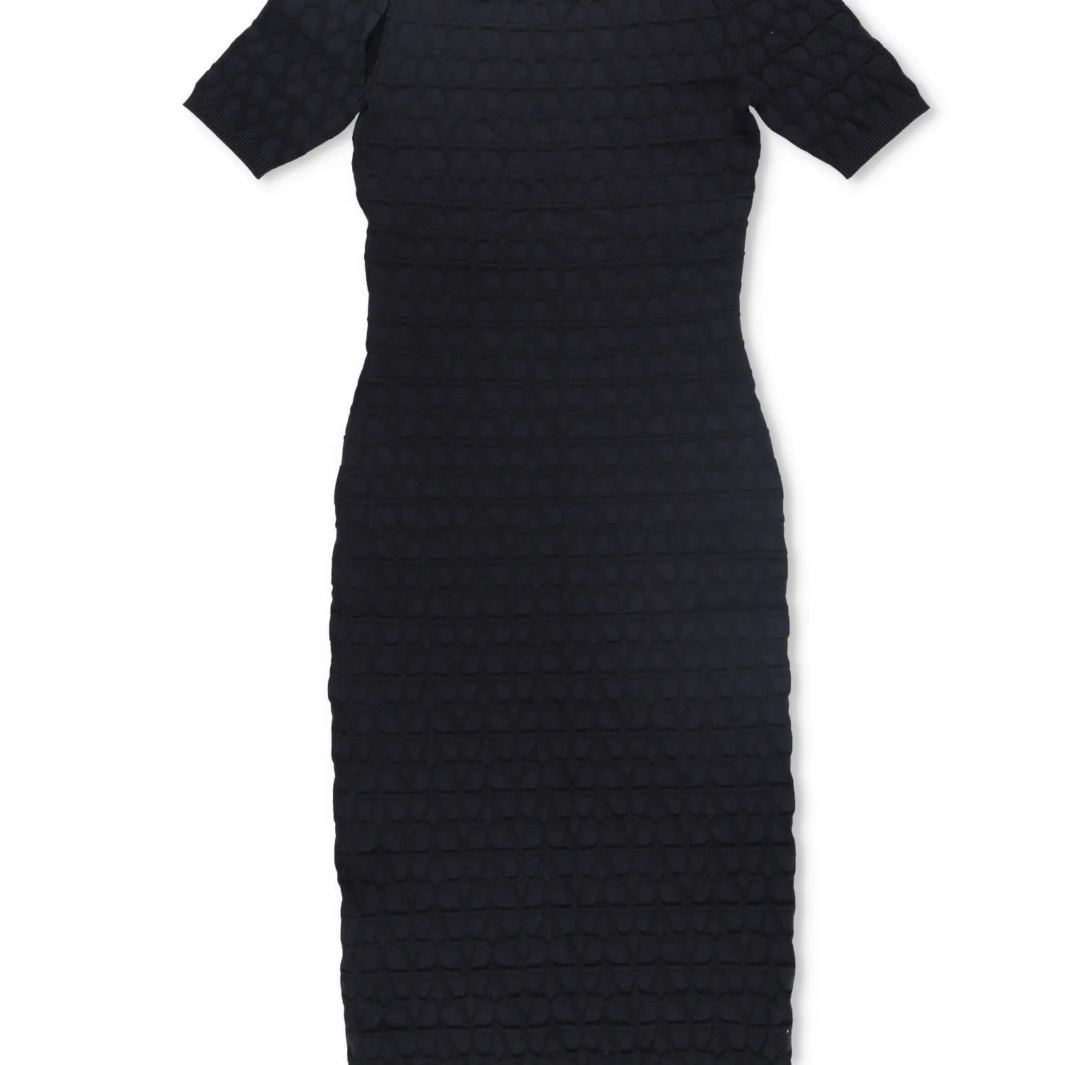 VALENTINO Womens Knit Midi Dress Black Round Neck Half Sleeve Large RRP 1850 — View 5