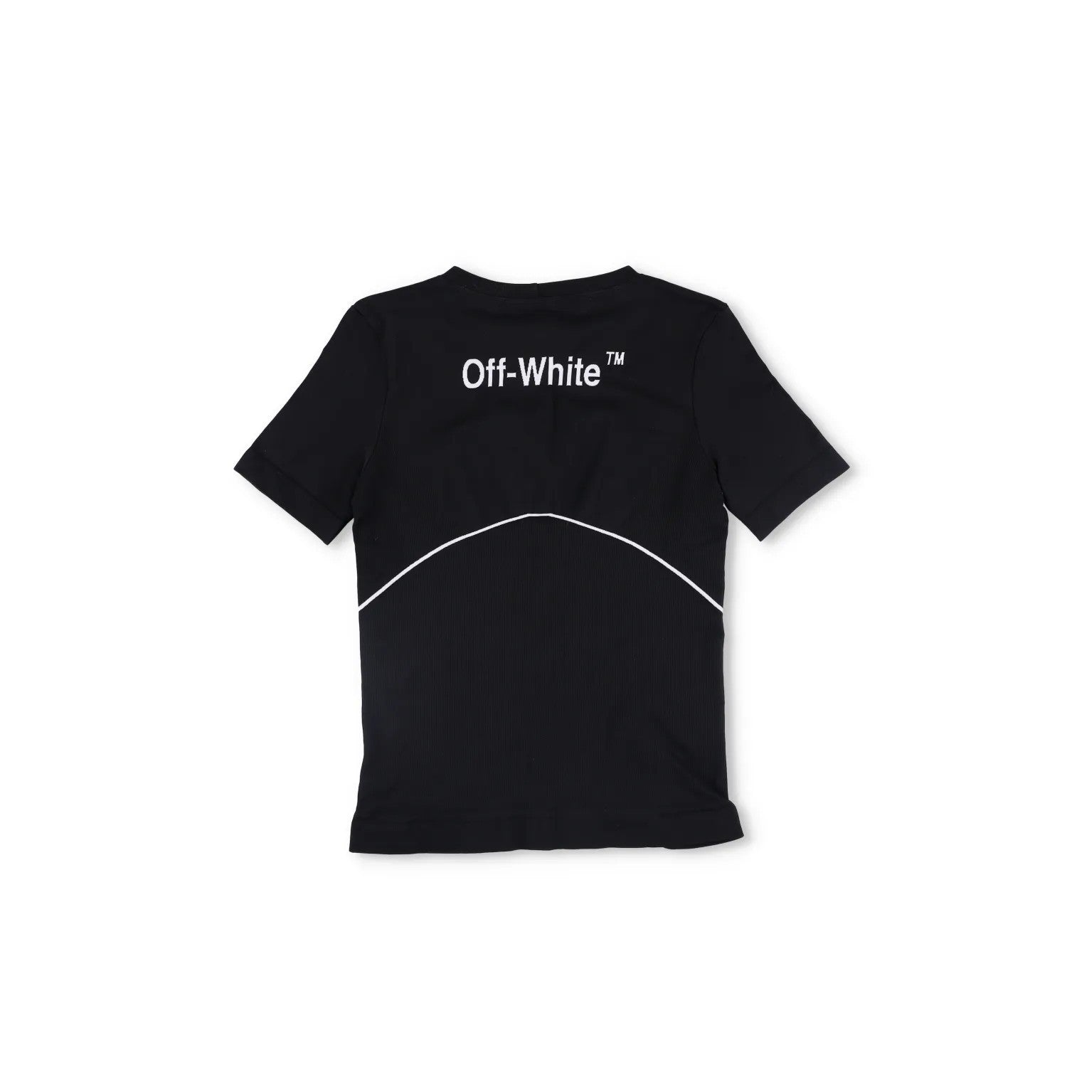 OFF-WHITE T-Shirt Black Synthetic White Striped Crew Neck Slim Fit S RRP250 — View 9
