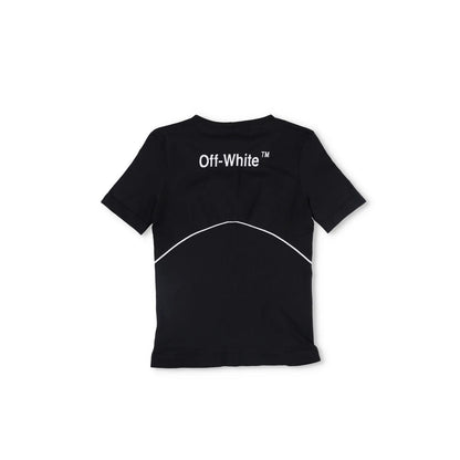 OFF-WHITE T-Shirt Black Synthetic White Striped Crew Neck Slim Fit S RRP250 — View 9