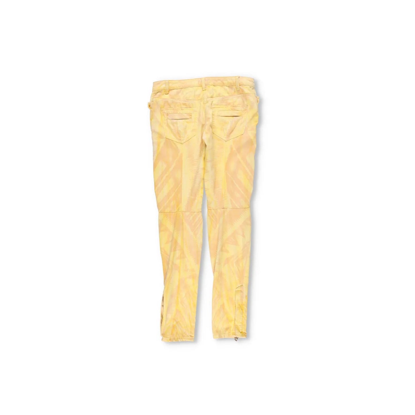 BALMAIN Womens Skinny Jeans Cotton Blend Yellow Back To Front Size 38 RRP 650 — View 9