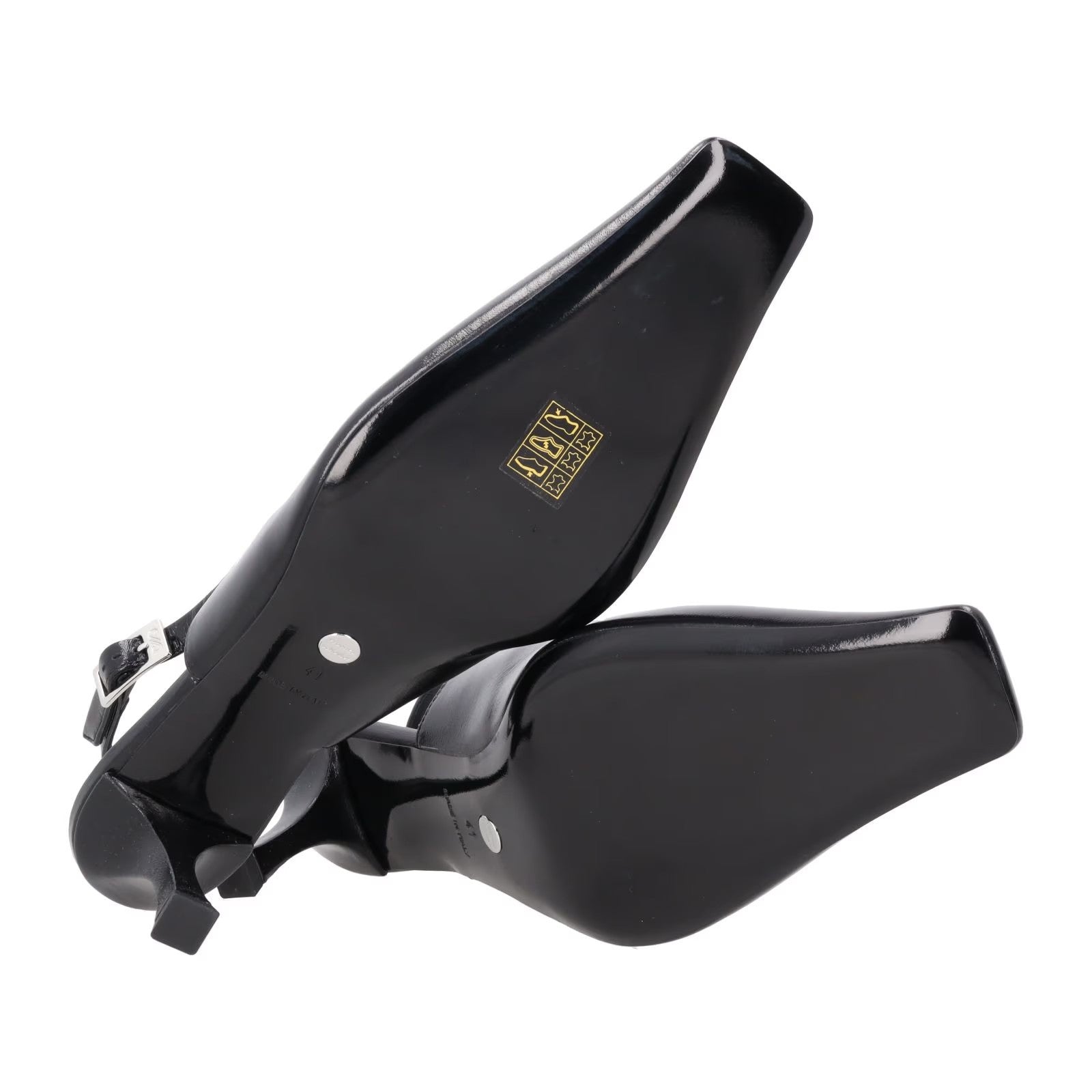 PROENZA SCHOULER Women Kitten Heel Strap Silver Buckle Leather Black EU41 RRP598 — View 10