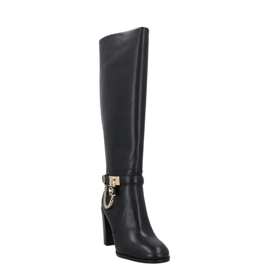 MICHAEL KORS Womens Knee High Boots Black Leather Almond Toe Zip UK 4 RRP 150 — View 2