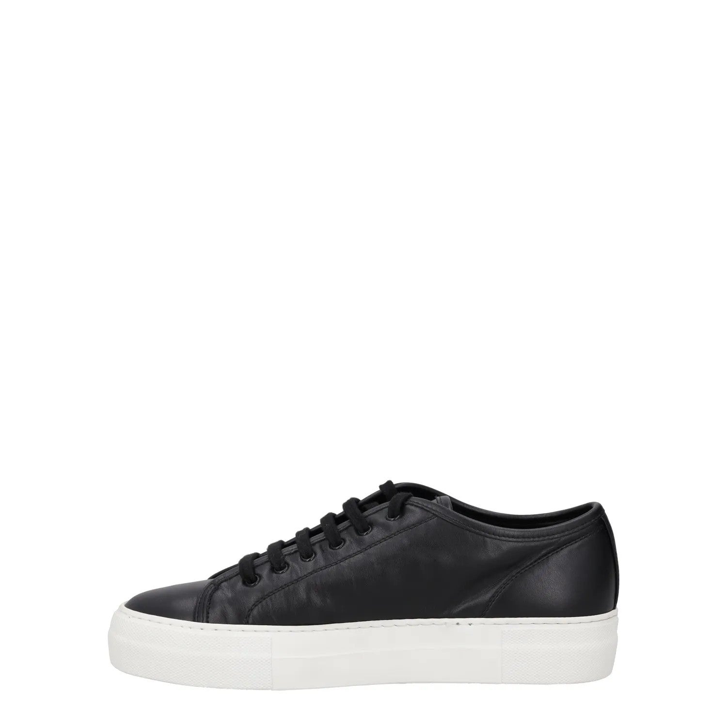 COMMON PROJECTS Womens Trainers Black Leather White Low Top Lace Up UK 4 RRP 395 — View 4