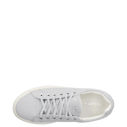 MALLET Mens Trainers Grey Leather Low Top Lace Up White Sole UK 6 RRP 185 — View 7