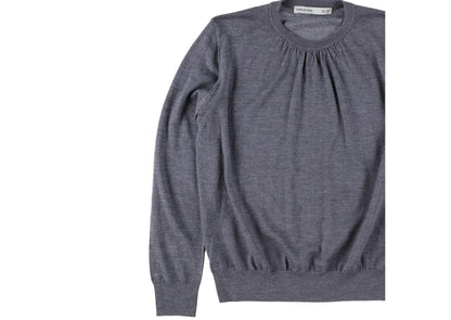 AARON ESH Mens Ruched Neck Crewneck Jumper Grey Long Sleeve Size 24 RRP 260 — View 4