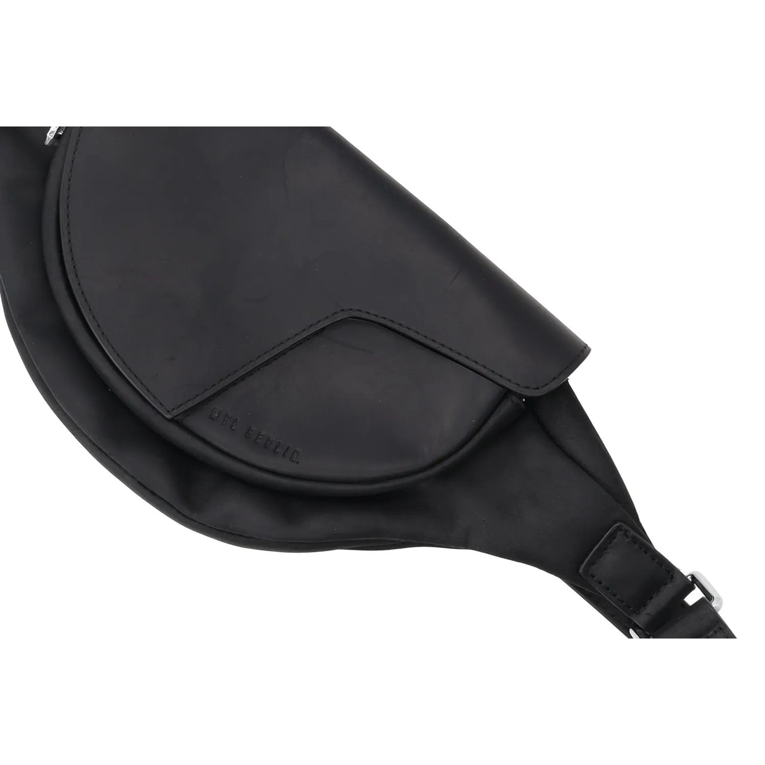MYL BERLIN Womens Black Leather Waist Pack Flap Closure Adjustable S RRP 125 — View 10