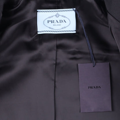 PRADA Womens Black Cropped Jacket Logo Accent Button Closure Size 40 RRP 1700 — View 8