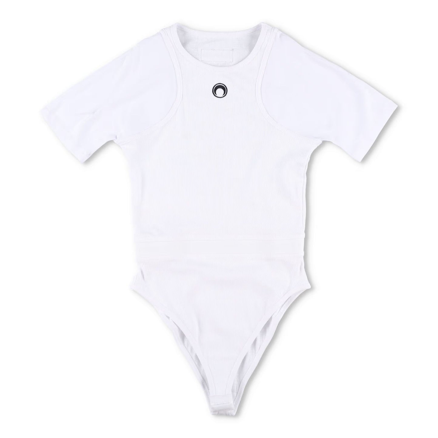 MARINE SERRE Womens Organic Cotton Bodysuit One-Piece White Size M RRP 260