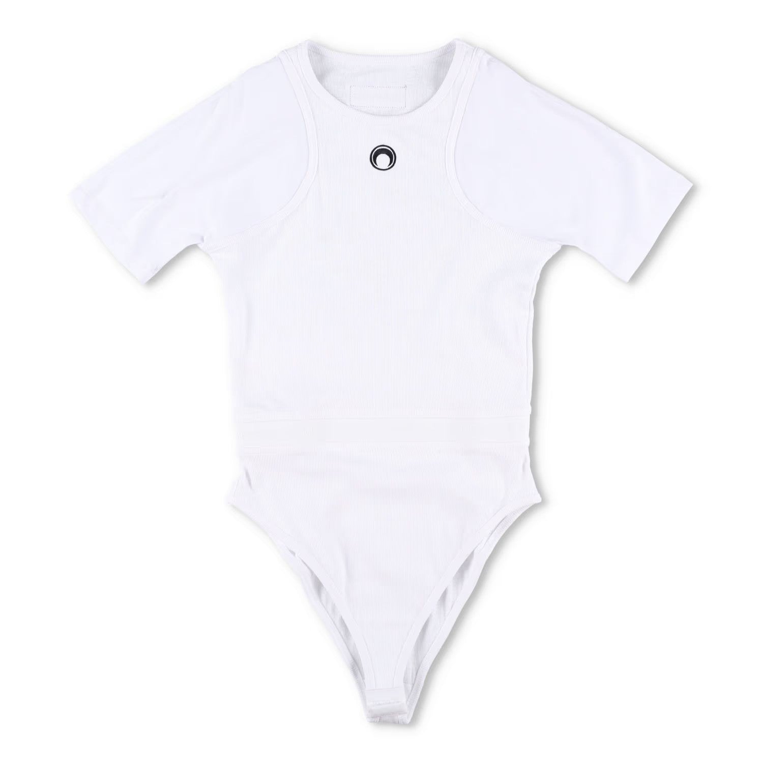 MARINE SERRE Womens Organic Cotton Bodysuit One-Piece White Size M RRP 260