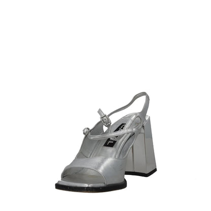 CAREL PARIS Womens Vendome Silver Leather Slingback Sandals Bow UK 5 RRP 470 — View 3