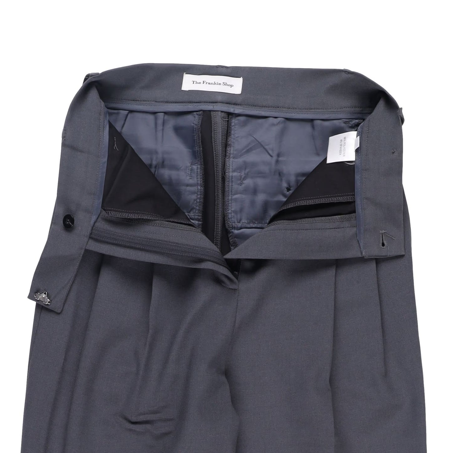 FRANKIE SHOP Womens Bea Suit Pants Grey Pleated Wide Leg Size XS RRP 195 — View 3