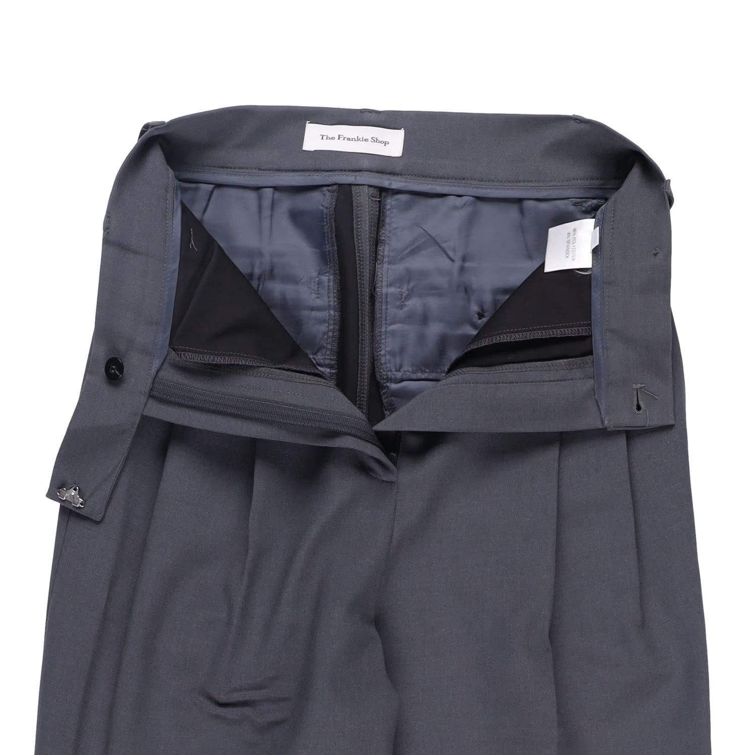 FRANKIE SHOP Womens Bea Suit Pants Grey Pleated Wide Leg Size XS RRP 195 — View 3