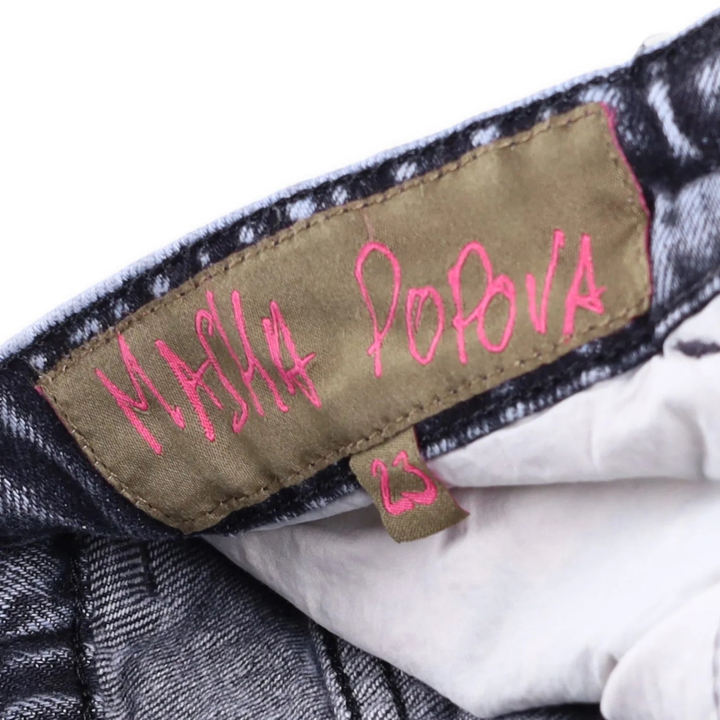 MASHA POPOVA Womens Black Denim Knee Length Boyfriend Shorts Acid Wash 23 RRP365 — View 7