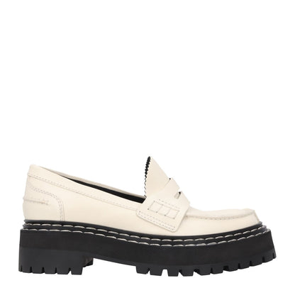 PROENZA SCHOULER Womens White Leather Platform Loafers Slip On UK 4.5 RRP 810
