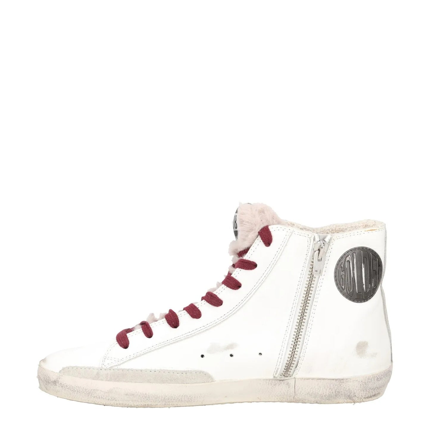 GOLDEN GOOSE Womens Trainers White Leather Lace Up High Top UK 7 RRP 485 — View 4