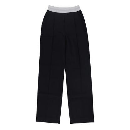 ALEXANDER WANG Womens High Waisted Pleated Trouser Logo Elastic Black 2 RRP 595