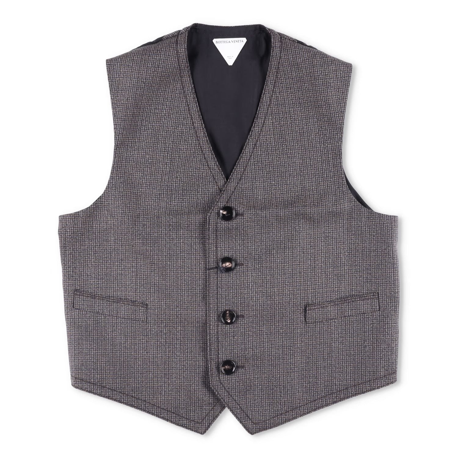 BOTTEGA VENETA Womens Jacket Waistcoat Scoop Neck Sleeveless Grey 42 RRP 990