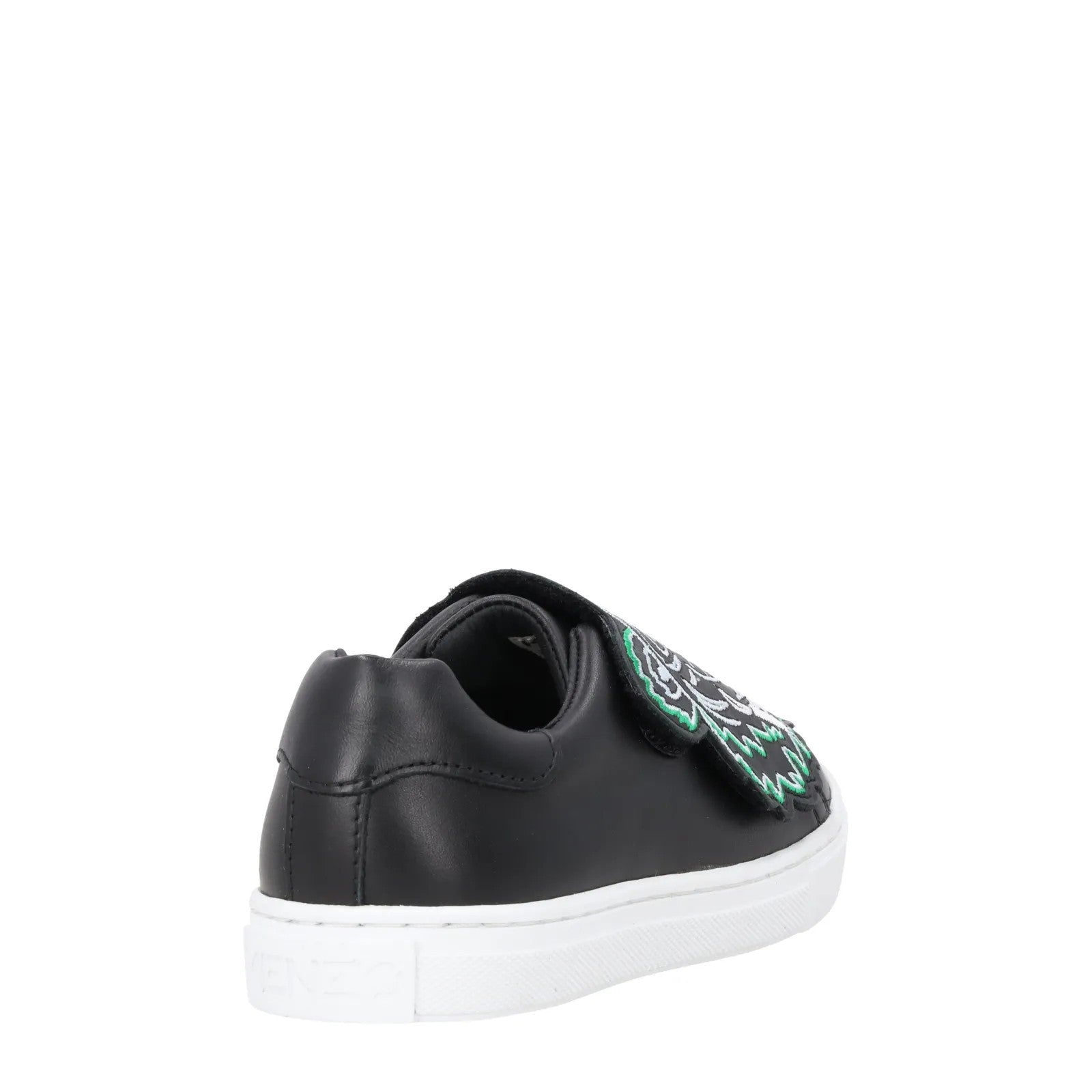 KENZO Kids Leather Basket Leather Low Top Black Slip On Sneakers UK C1 RRP 255 — View 6