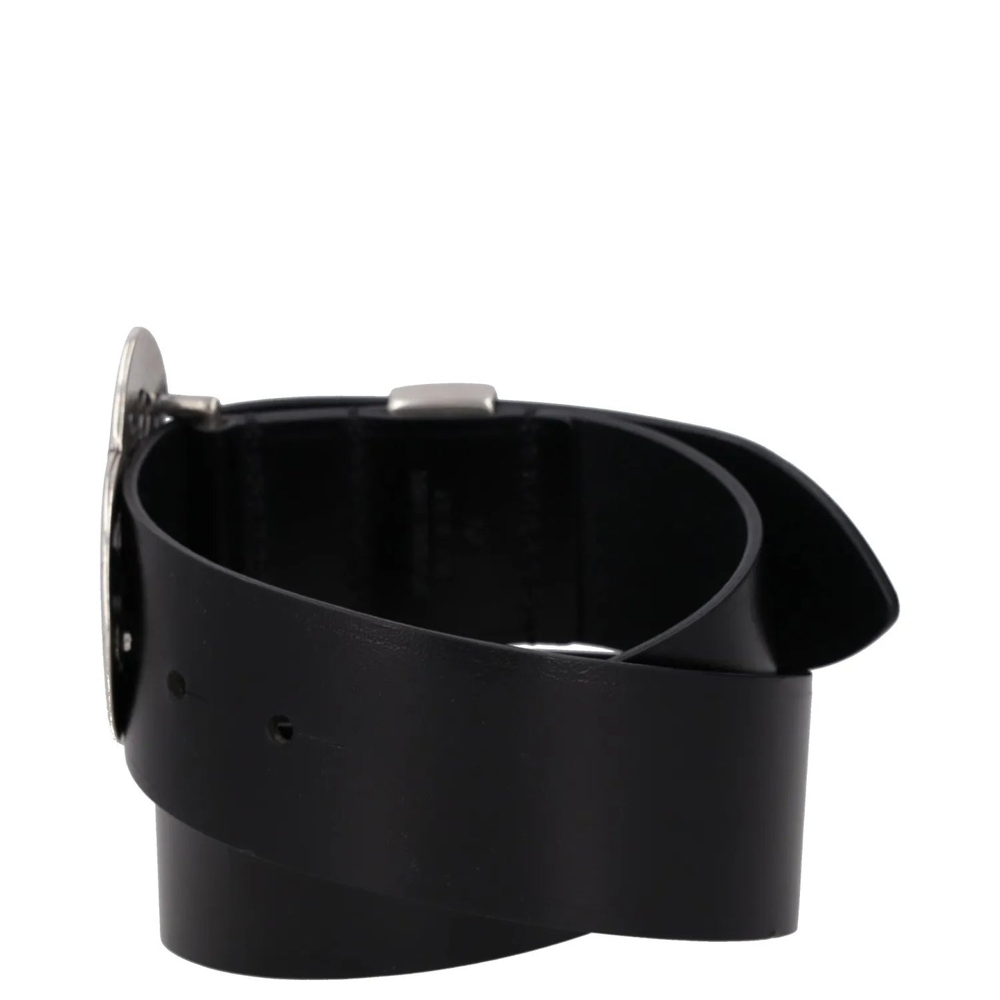 Isabel Marant Womens Black Leather Belt Stylish Silver Buckle Size 75 RRP 320 — View 3