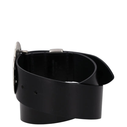 Isabel Marant Womens Black Leather Belt Stylish Silver Buckle Size 75 RRP 320 — View 3