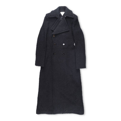 BOTTEGA VENETA Womens Black Double Breasted Overcoat Cotton Blend 38 RRP 3500
