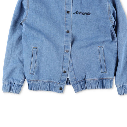 FIELLES PAPA Womens Blue Cotton Bomber Jacket Collarless Pockets Size 38 RRP 400 — View 7