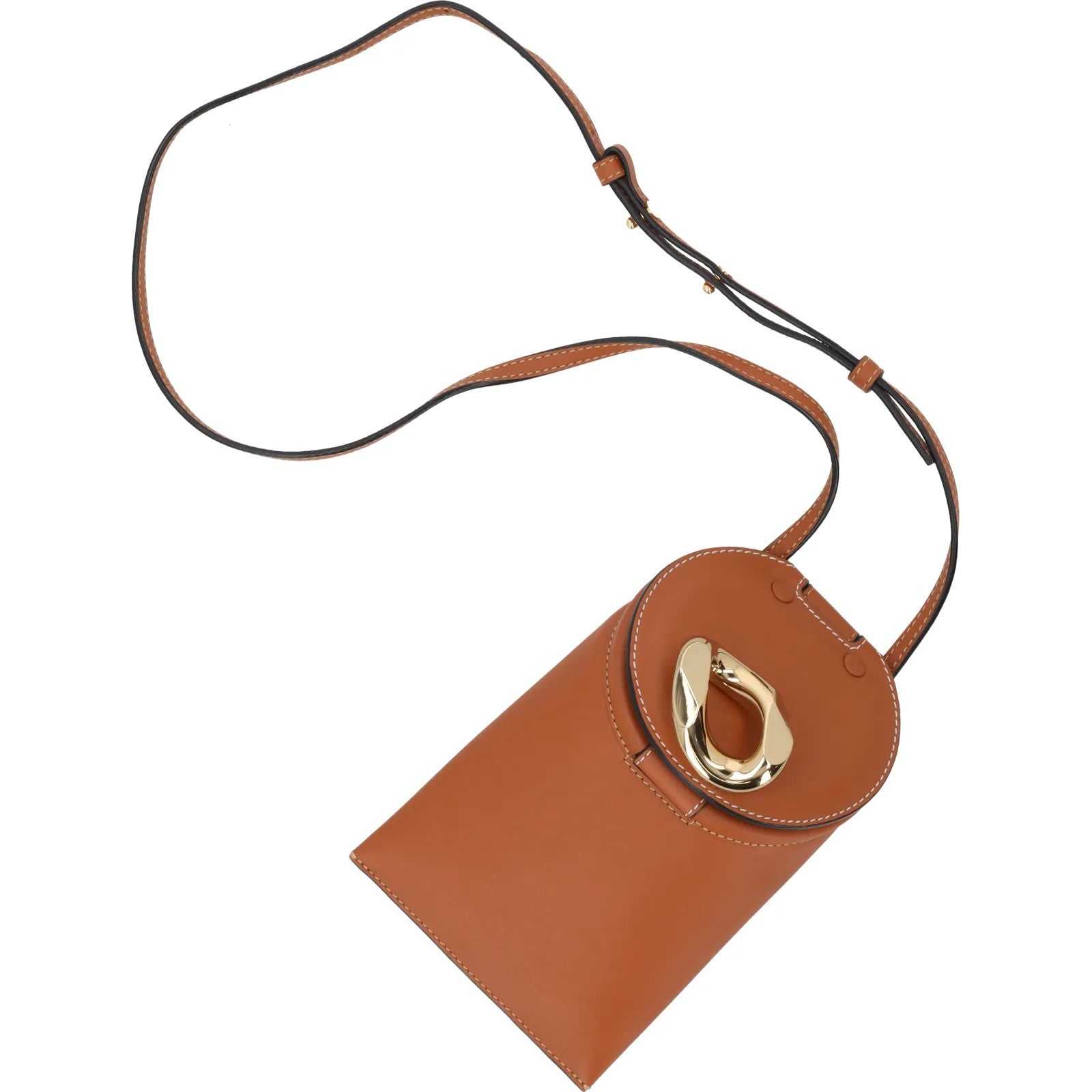 J.W. ANDERSON Womens Lid Pocket Crossbody Bag Pecan Leather Size S RRP 450 — View 6