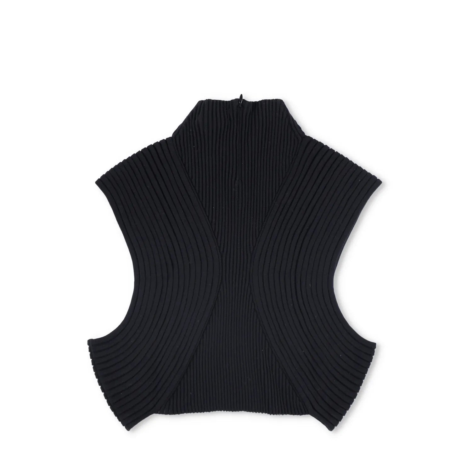CHLOE Womens Tank Top Cropped High Neck Sleeveless Basic Black Size M RRP 600 — View 4