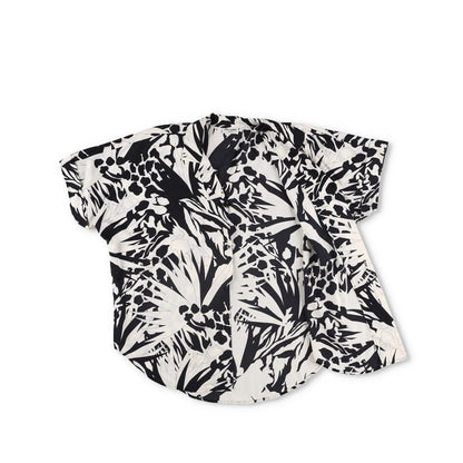 SAINT LAURENT Mens Button-Up Shirt Viscose Black White Short Sleeve 39 RRP 545 — View 8