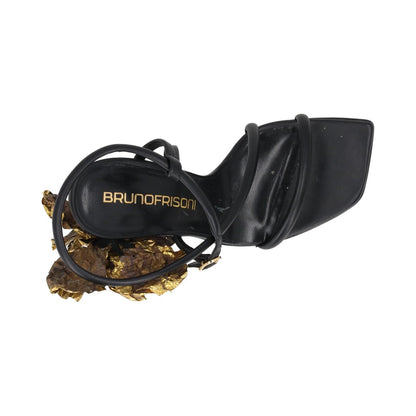 BRUNO FRISONI Womens Black Leather Stiletto Sandals Flower EU 38.5 RRP 1195 — View 7