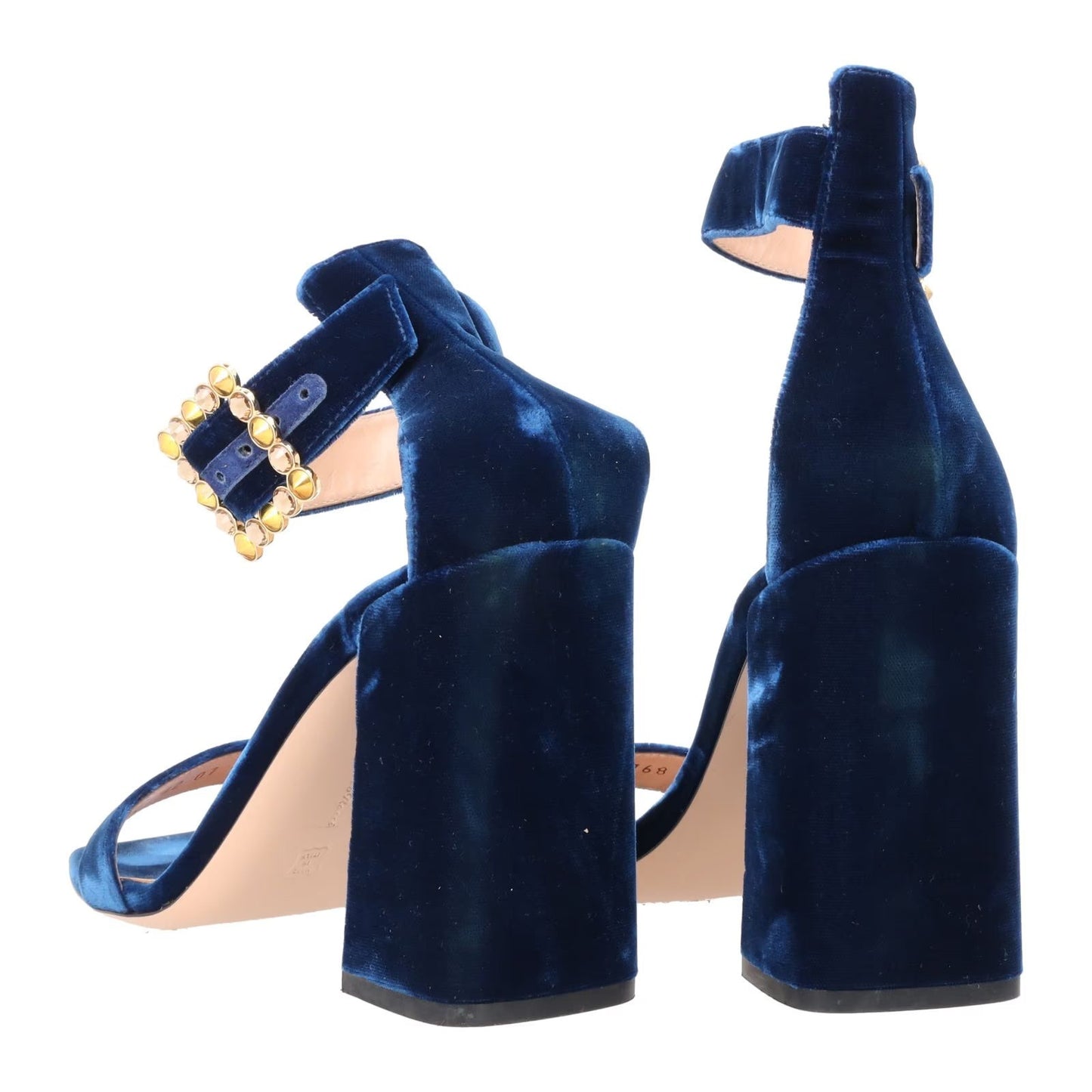 GIANVITO ROSSI Womens Sandals Strappy Blue Leather High Block Heel UK 6 RRP 910 — View 8