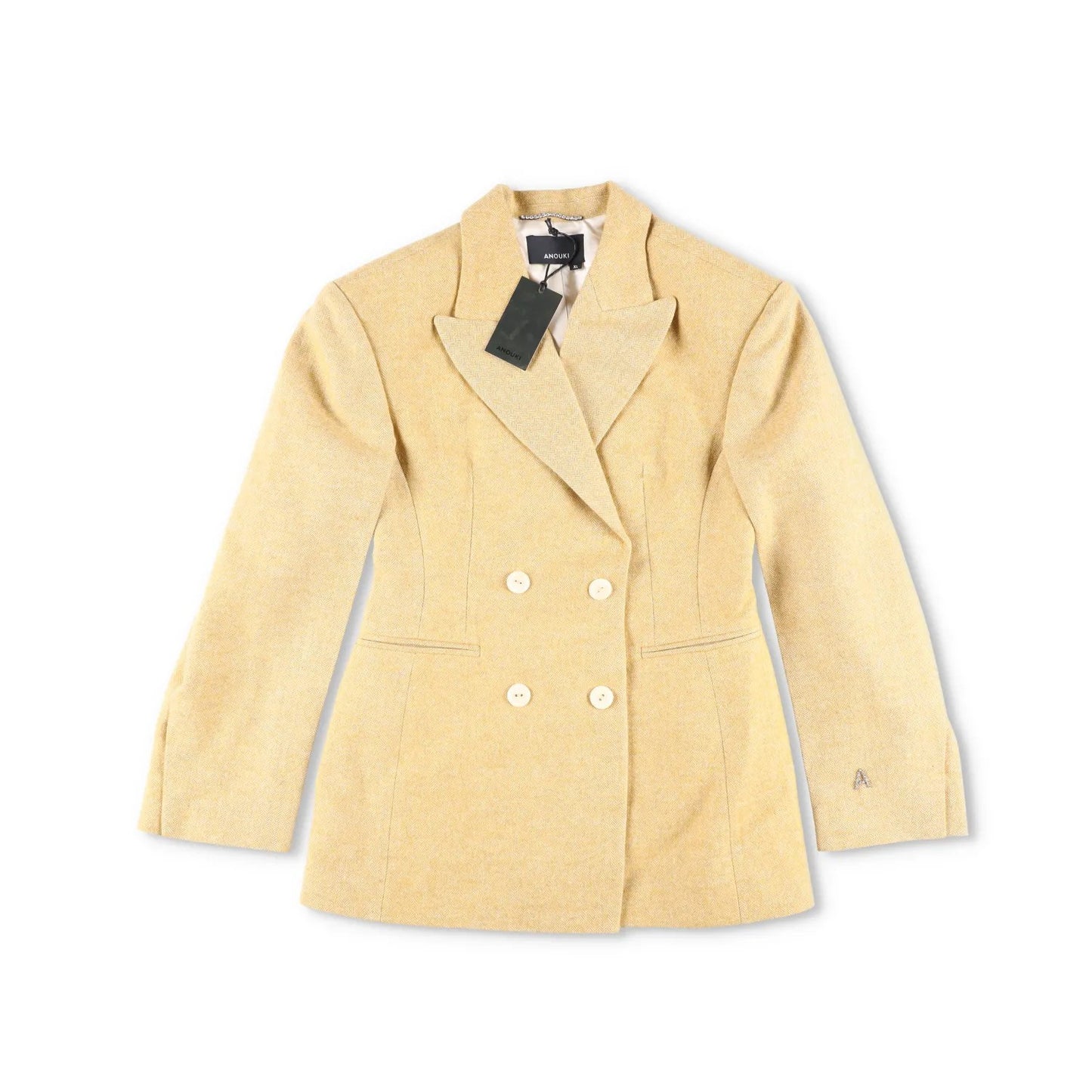 ANOUKI Mens Blazer Yellow Double Breasted Cotton Blend Size XL RRP 900 — View 6