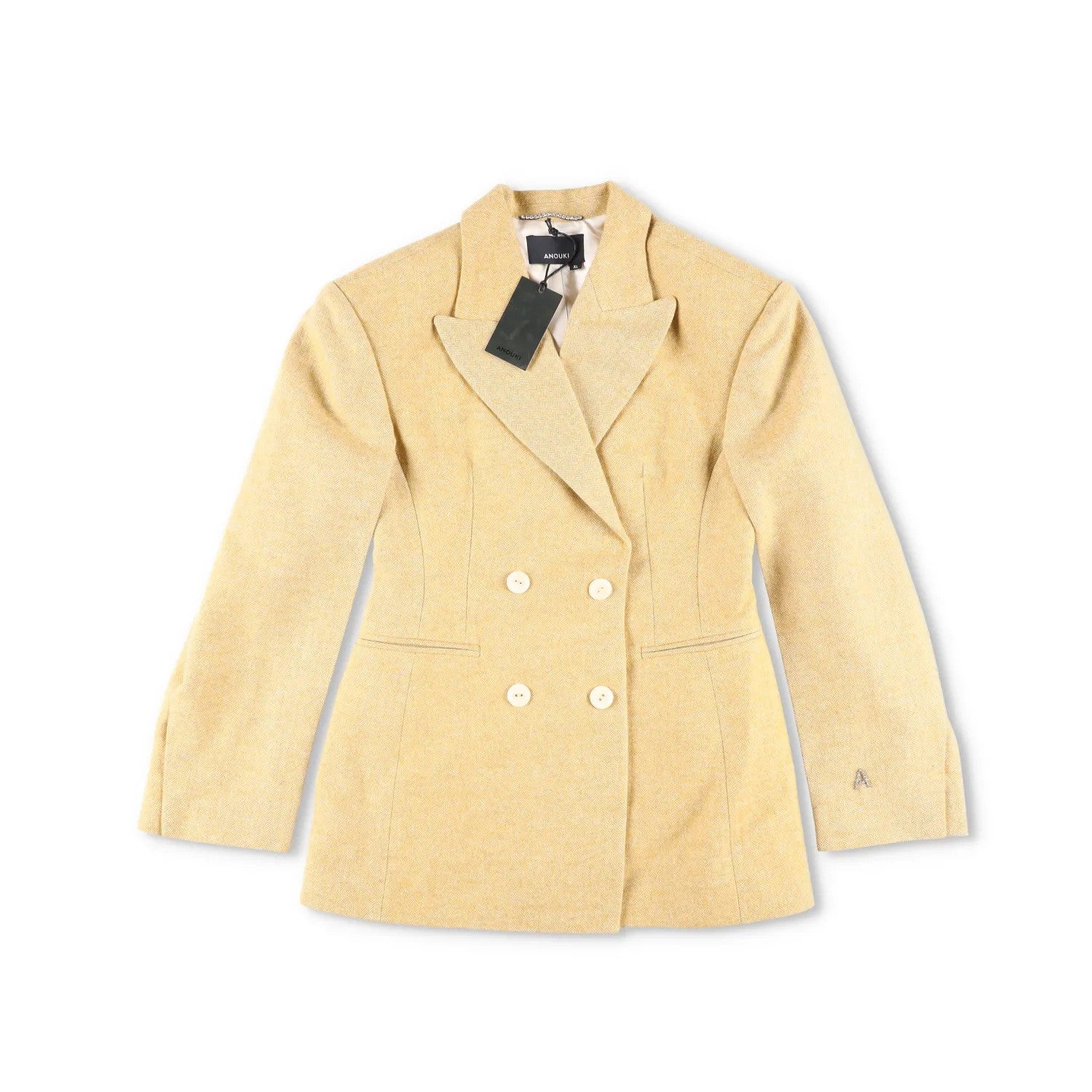 ANOUKI Mens Blazer Yellow Double Breasted Cotton Blend Size XL RRP 900 — View 6