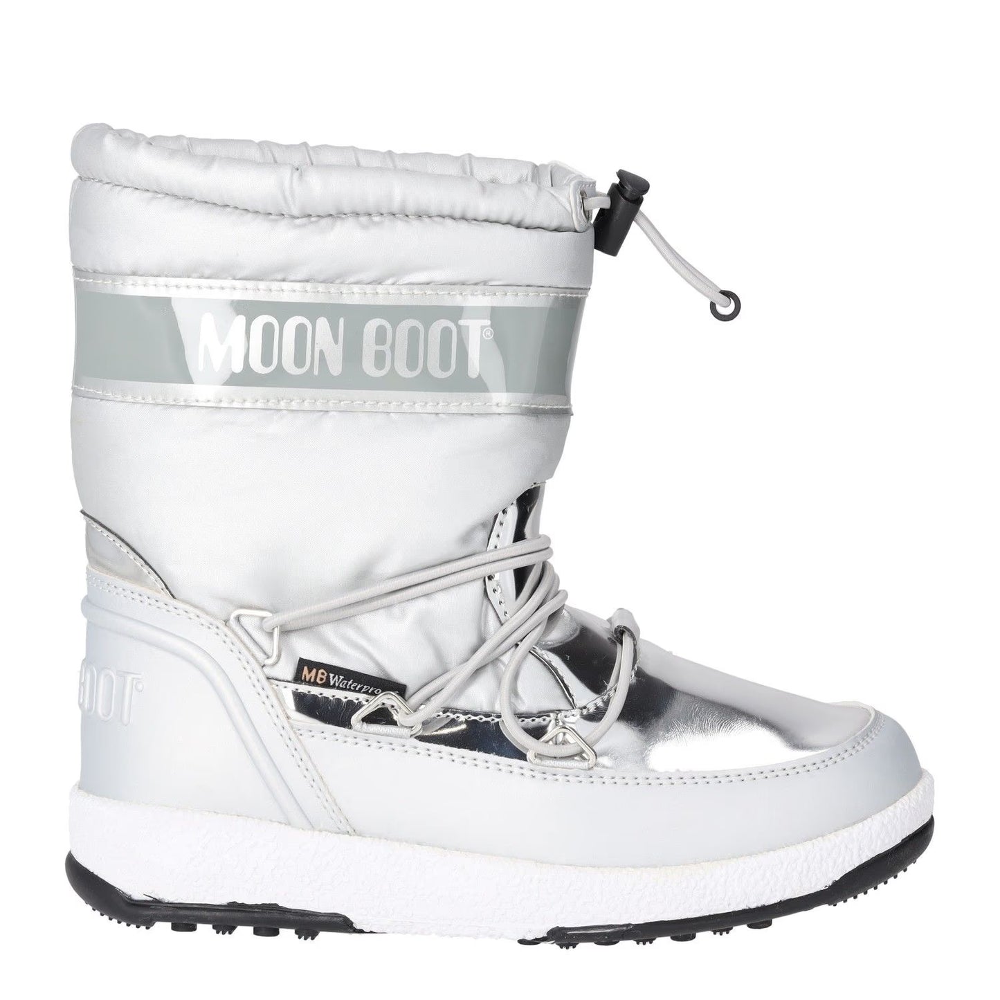MOONBOOT Womens Mid Calf Snow Boots Drawstring Closure White Grey UK12.5 RRP 150