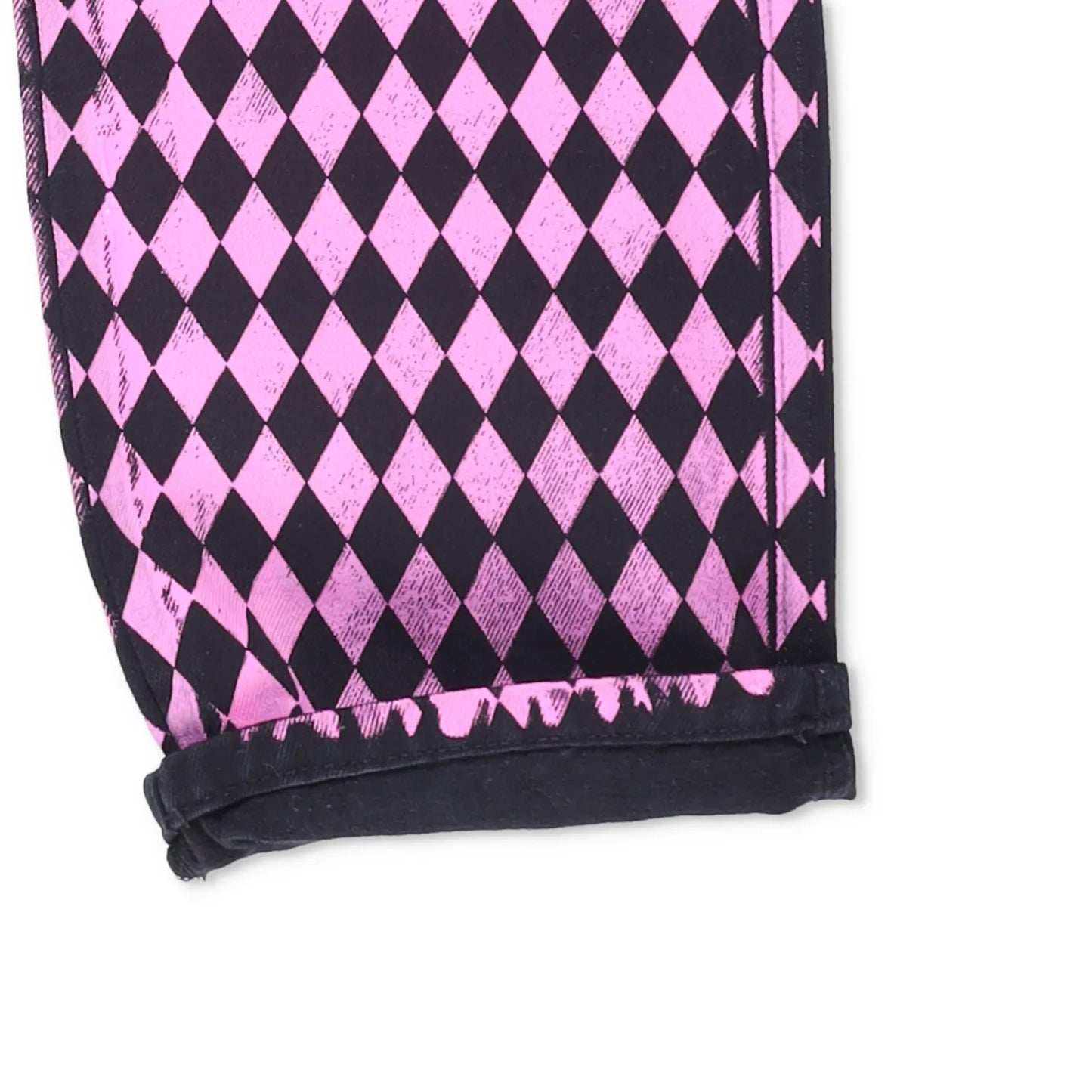 MAXIMILIAN Mens Trousers Diamond Pattern Pink Black Buttoned Size M RRP 300 — View 10