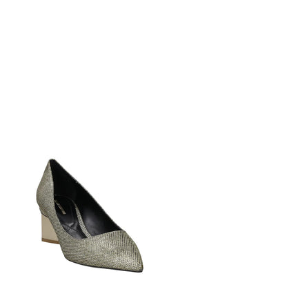 NICHOLAS KIRKWOOD Womens Court Heels Gold Synthetic Block Heel UK 6 RRP 200 — View 2