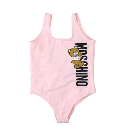 MOSCHINO KIDS Girls Climbing Toy Swimsuit Pink One Piece Logo 4 Years RRP 88
