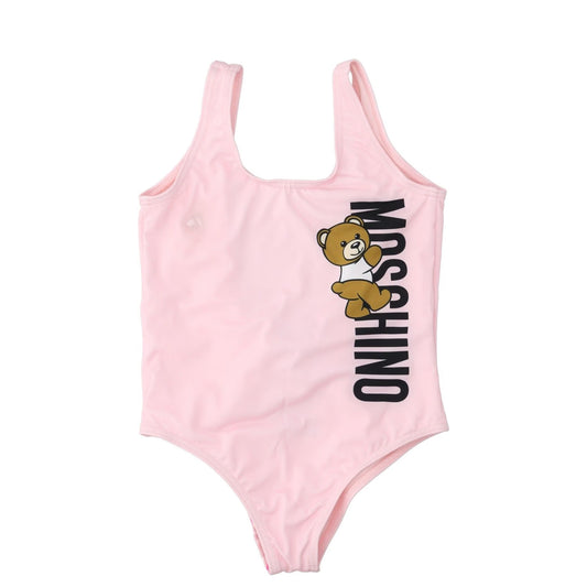 MOSCHINO KIDS Girls Climbing Toy Swimsuit Pink One Piece Logo 4 Years RRP 88