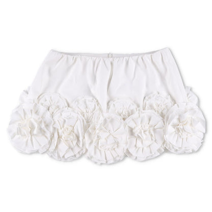 SHUSHU TONG Womens Floral Embellished Fluffy Mini Skirt White Size 12 RRP 510