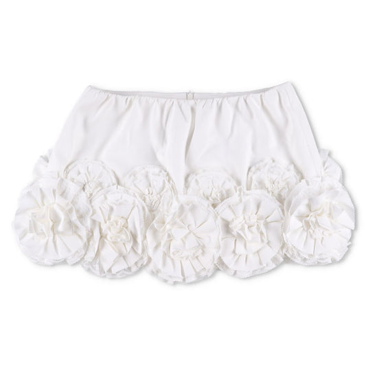 SHUSHU TONG Womens Floral Embellished Fluffy Mini Skirt White Size 12 RRP 510