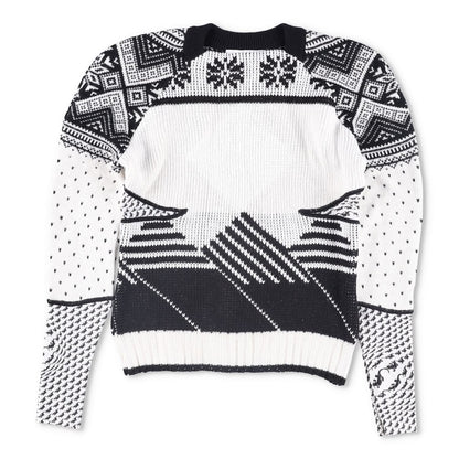 MARINE SERRE Womens Jumper Wool Grey White Black Knitted Crew Neck Size M RRP500