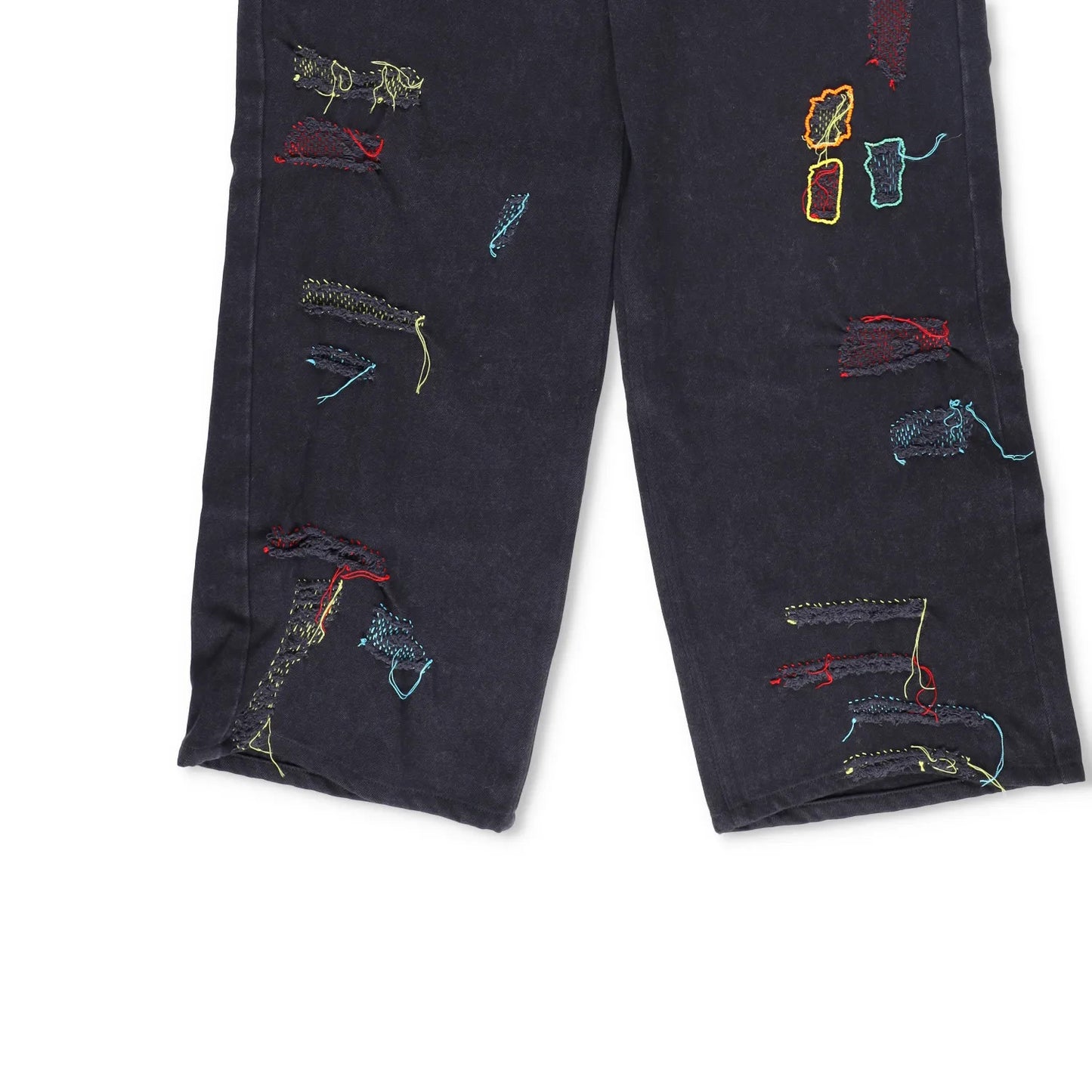 GLASS CYPRESS Men Straight Leg Jean Reconstructed Shredded Denim Black 36 RRP536 — View 4